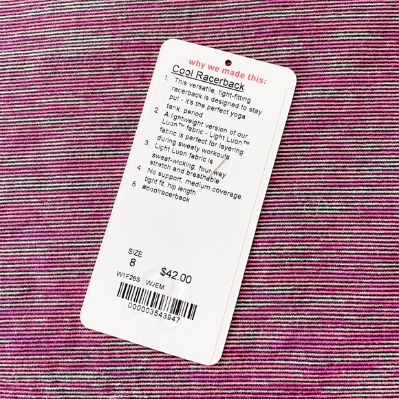 Lululemon Cool Racerback Tank, 8 Excellent Cond! - Picture 11 of 11